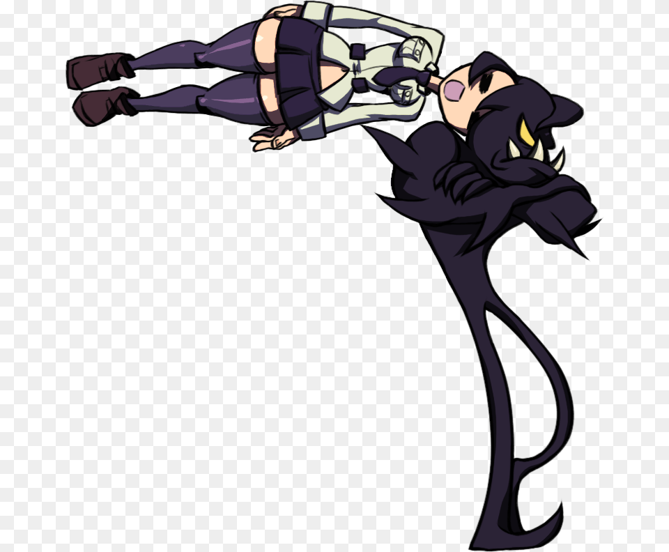 Skullgirls Filia Victory Pose Download Filia Skullgirls Victory Pose, Person, Book, Comics, Publication Free Png