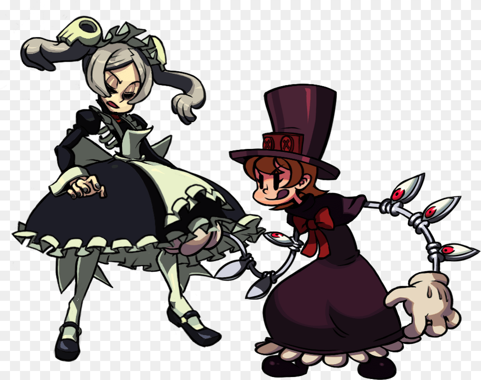 Skullgirls Pyrocynical And Ara Skullgirls Marie And Peacock, Book, Comics, Publication, Baby Png Image