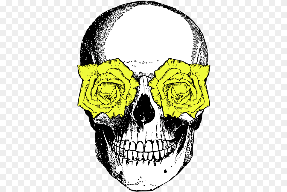 Skulls Black And White, Art, Drawing, Flower, Plant Free Transparent Png