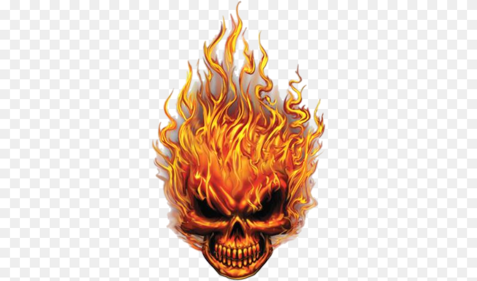 Skulls Skull Fire Skull On Fire, Flame, Chandelier, Lamp Free Png Download