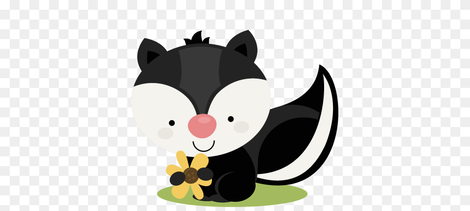 Skunk Holding Flower Cartoon, Animal, Fish, Sea Life, Shark Free Png Download
