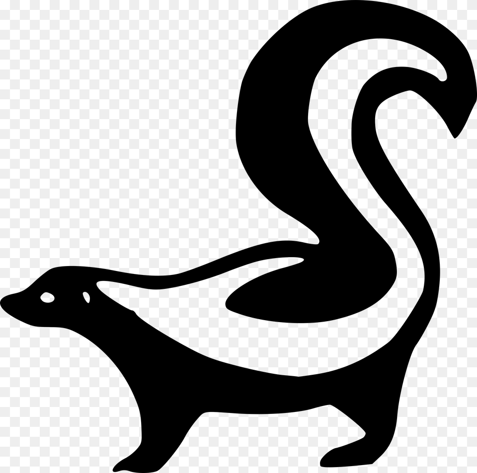 Skunk Silhouette, Gray Png Image