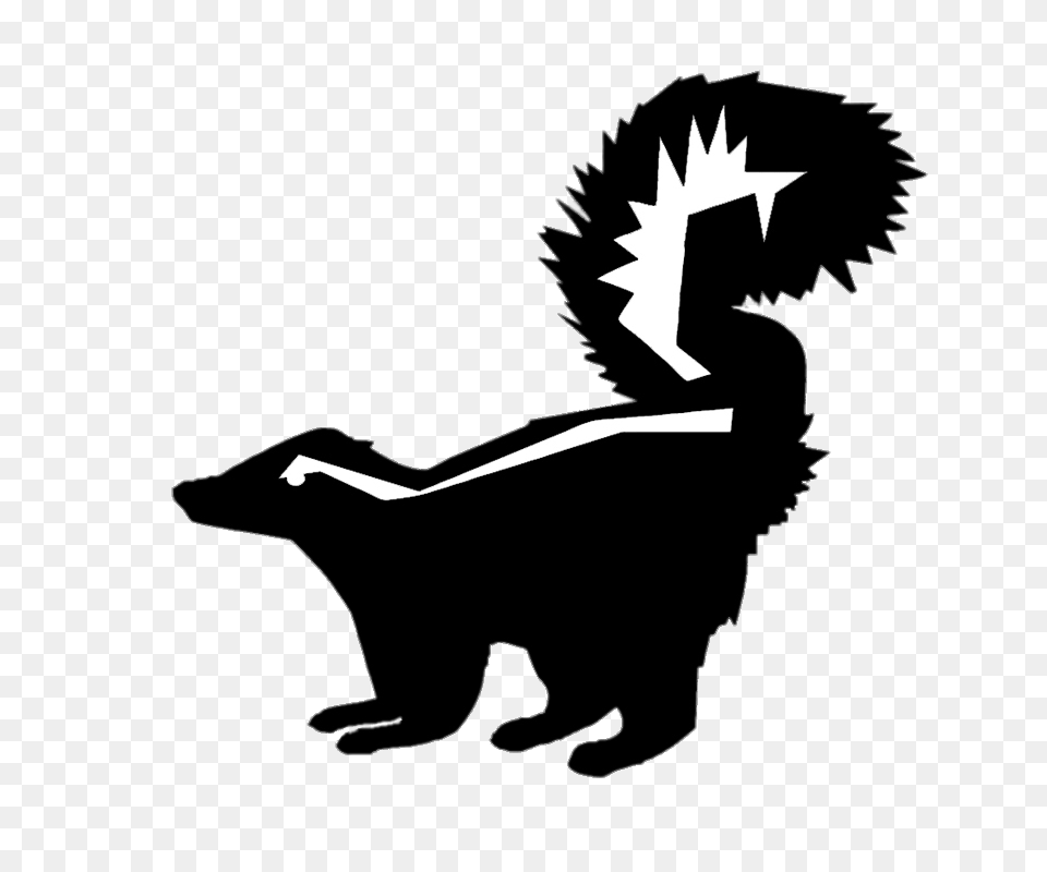 Skunk Silhouette, Animal, Wildlife, Dinosaur, Reptile Png Image