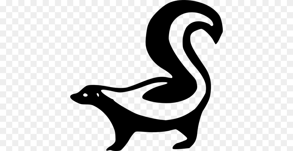Skunk Silhouette Vector Drawing, Gray Free Png Download