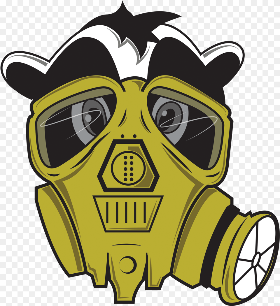 Skunk With Gas Mask, Device, Grass, Lawn, Lawn Mower Png