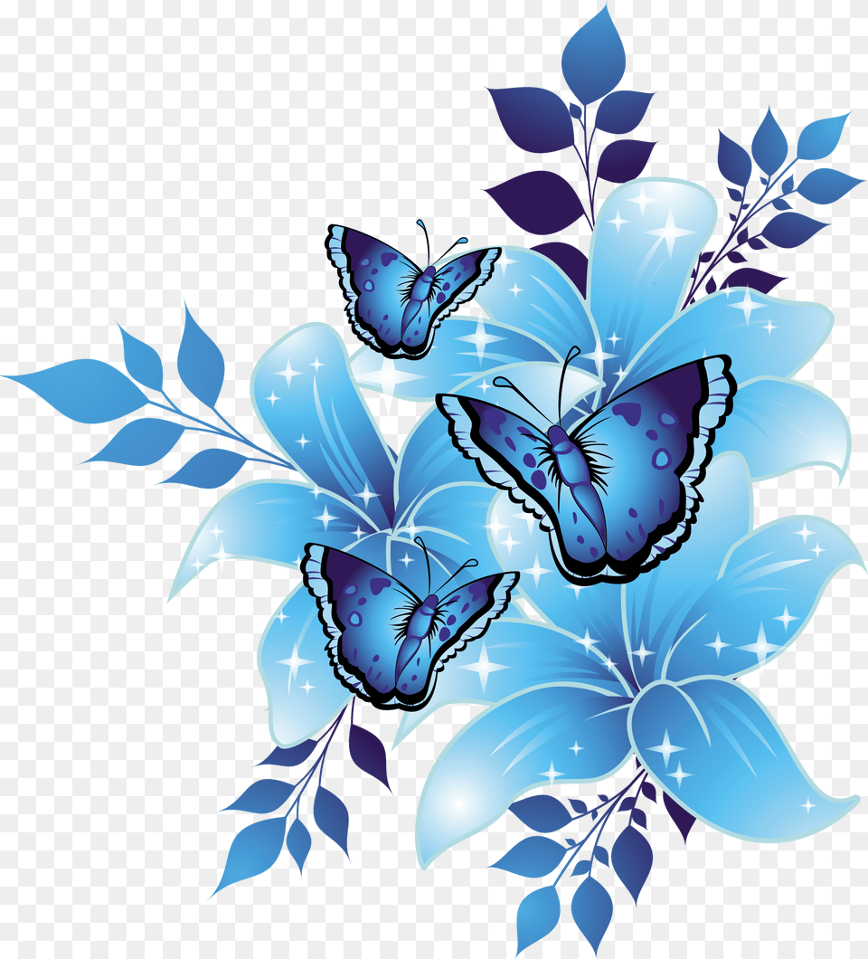Sky Blue Flower, Art, Floral Design, Graphics, Pattern Free Png Download