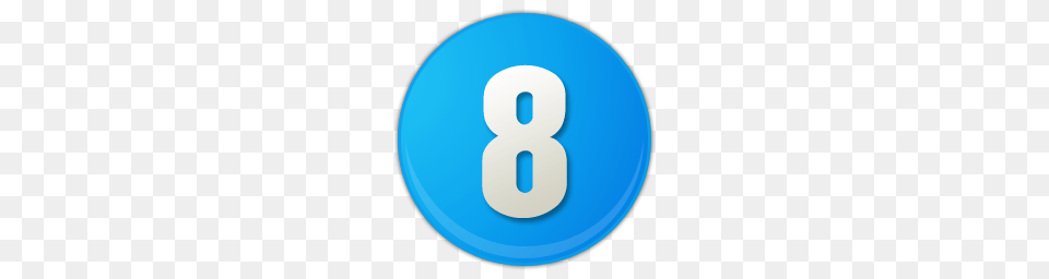 Sky Blue Number 8 Icon, Symbol, Text Png