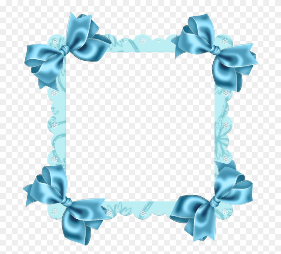 Sky Blue Transparent Frame With Bow Flower Sky Blue Border, Birthday Cake, Cake, Cream, Dessert Png