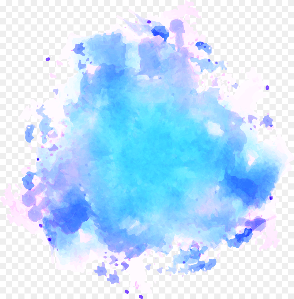 Sky Blue Water Color Splash, Stain Png