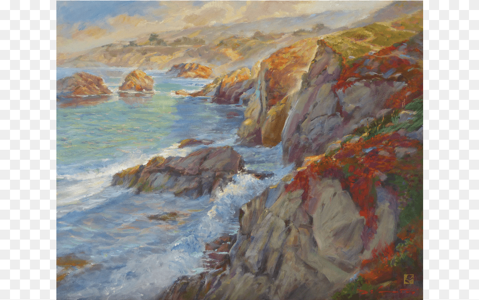 Sky Deep Mountains Point Lobos State Reserve Painting, Water, Promontory, Outdoors, Nature Png