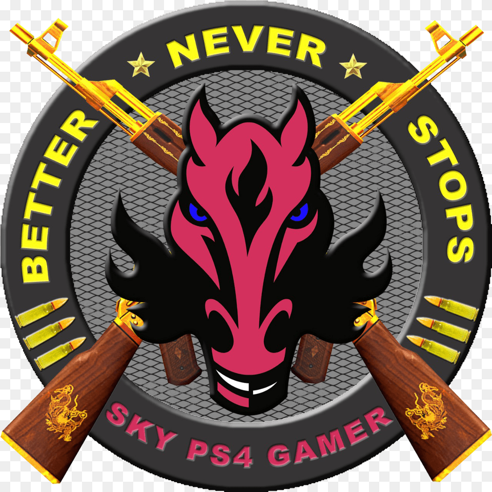 Sky Ps4 Gamer Calgary Flames Horse, Emblem, Firearm, Gun, Rifle Free Png