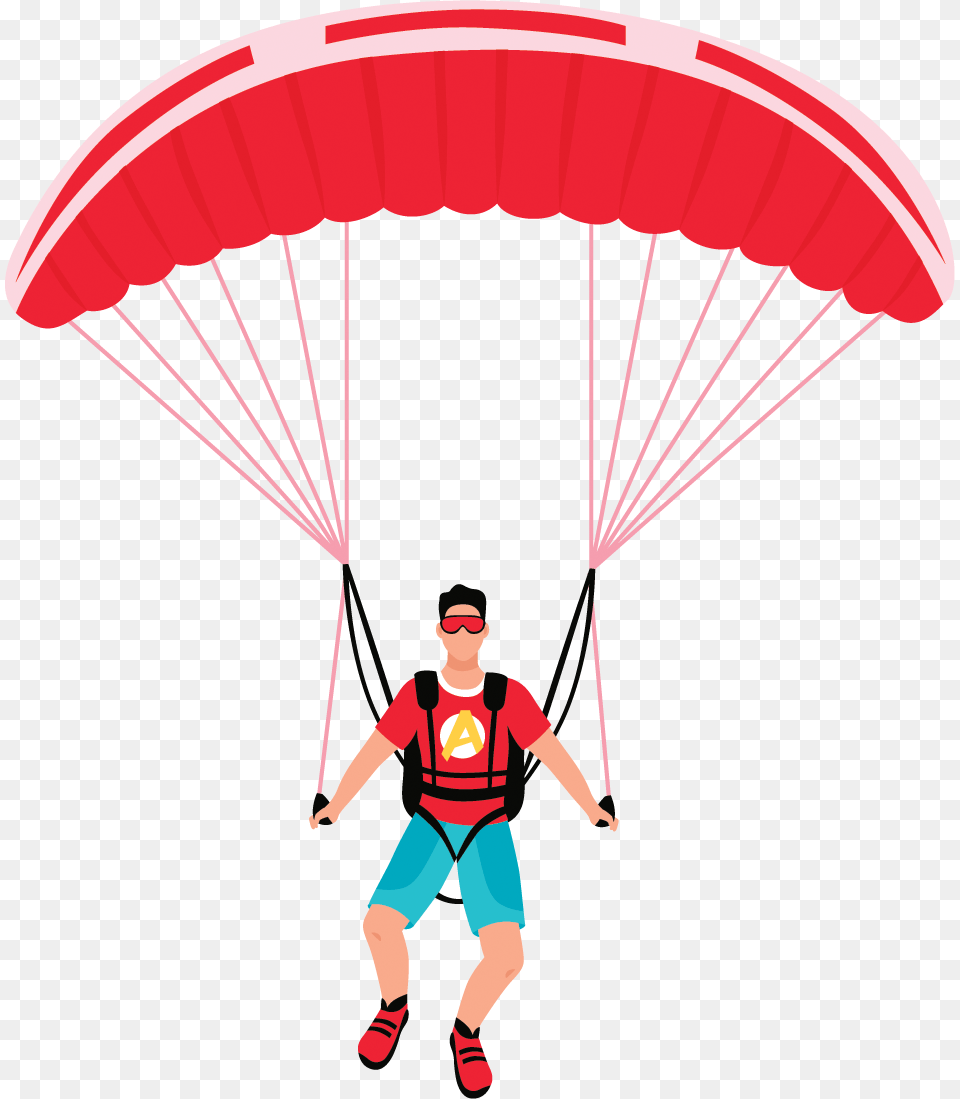 Skydiving 395 Chf Parachuting, Parachute, Vest, Clothing, Lifejacket Free Png