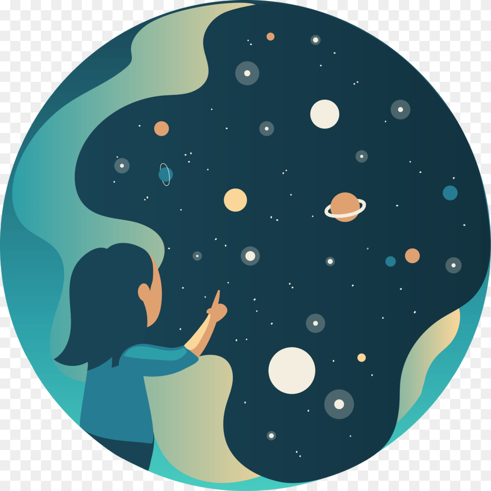 Skygazing Illustration, Outer Space, Astronomy, Planet, Sphere Free Transparent Png