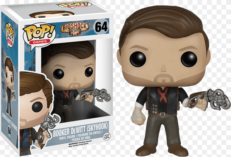 Skyhook Booker Dewitt Pop Vinyl Figure Pop Funko Bioshock, Book, Comics, Publication, Person Png Image