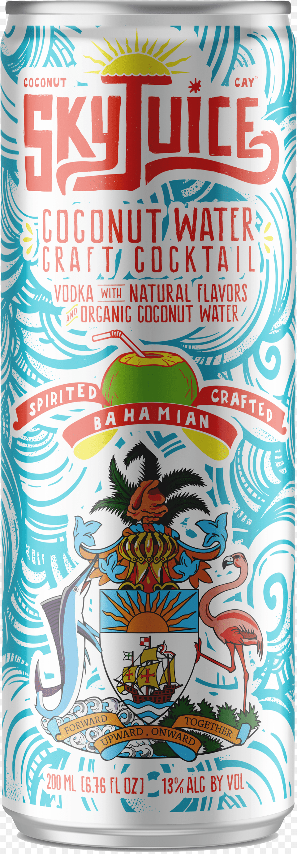 Skyjuice Can Front Coat Of Arms Of The Bahamas, Tin, Alcohol, Beer, Beverage Png Image