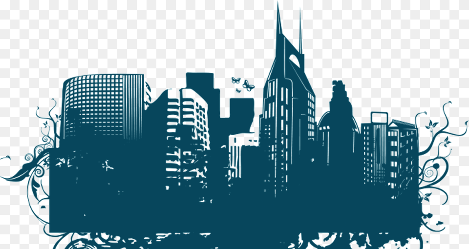 Skyline, Art, City, Graphics, Urban Png Image