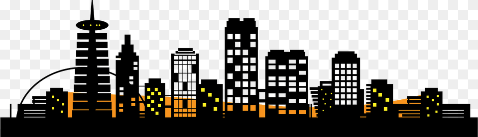 Skyline City Clipart, Metropolis, Urban, Architecture, Building Free Png Download