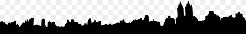 Skyline Cityscape Drawing, Gray Png