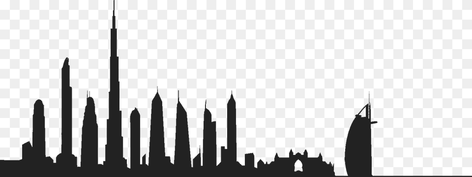 Skyline Clipart Building Dubai Dubai City Silhouette, Outdoors Png