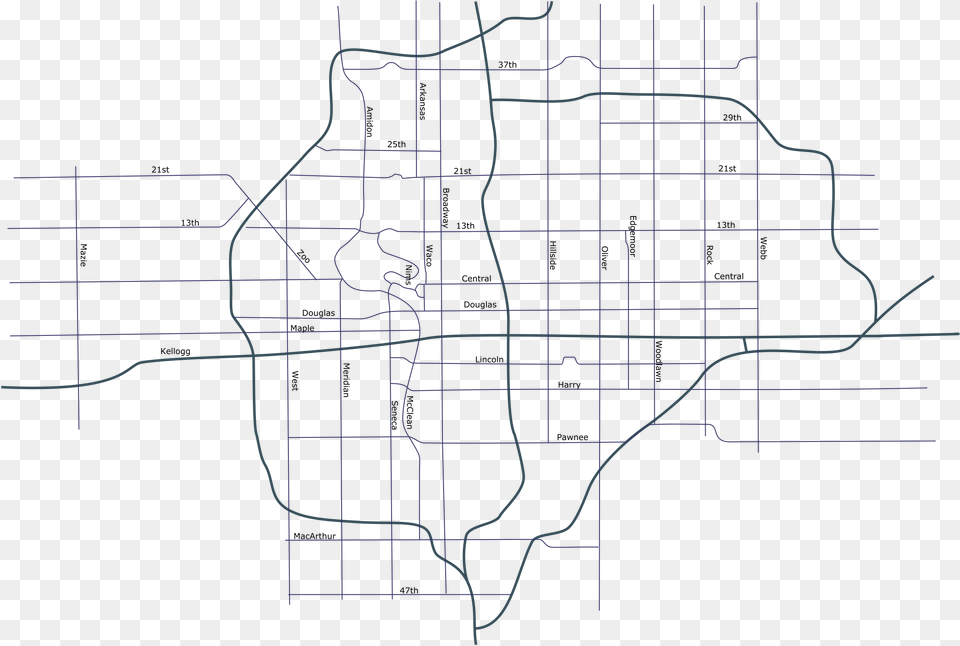 Skyline Clipart Wichita Map Of Wichita, Diagram Free Transparent Png