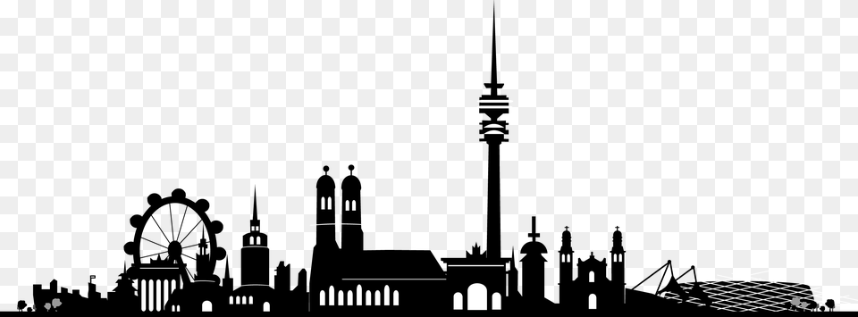Skyline Commercetools Inc New Town Hall Wall Decal Skyline Mnchen, Architecture, Building, Spire, Tower Png Image