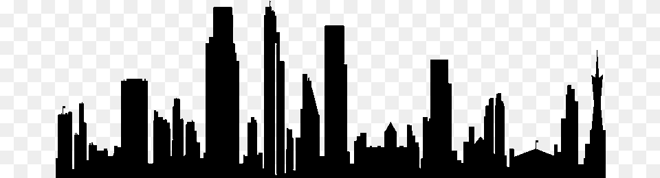 Skyline Silhouette City High Rise Building Photography High Rise Building Skyline, Gray Free Png Download