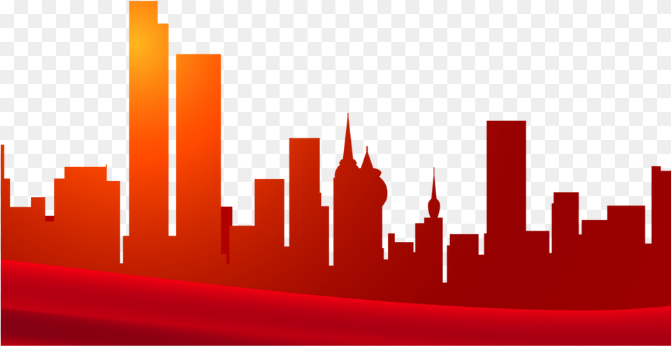 Skyline Silhouette Com For Red City Silhouette, Art, Graphics Png