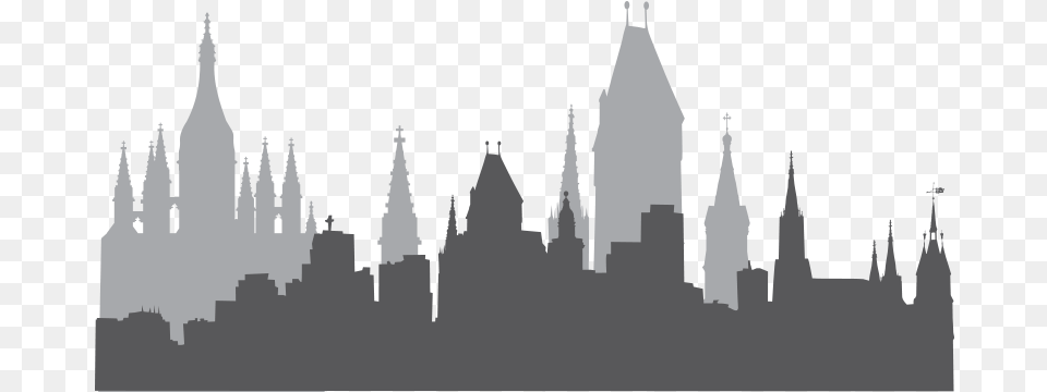 Skyline Silhouette Illustration, Architecture, Building, Spire, Tower Png Image