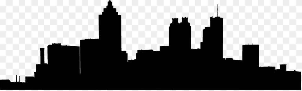 Skyline Silhouette Silhouette Of Atlanta, City, Architecture, Building, Spire Free Png Download