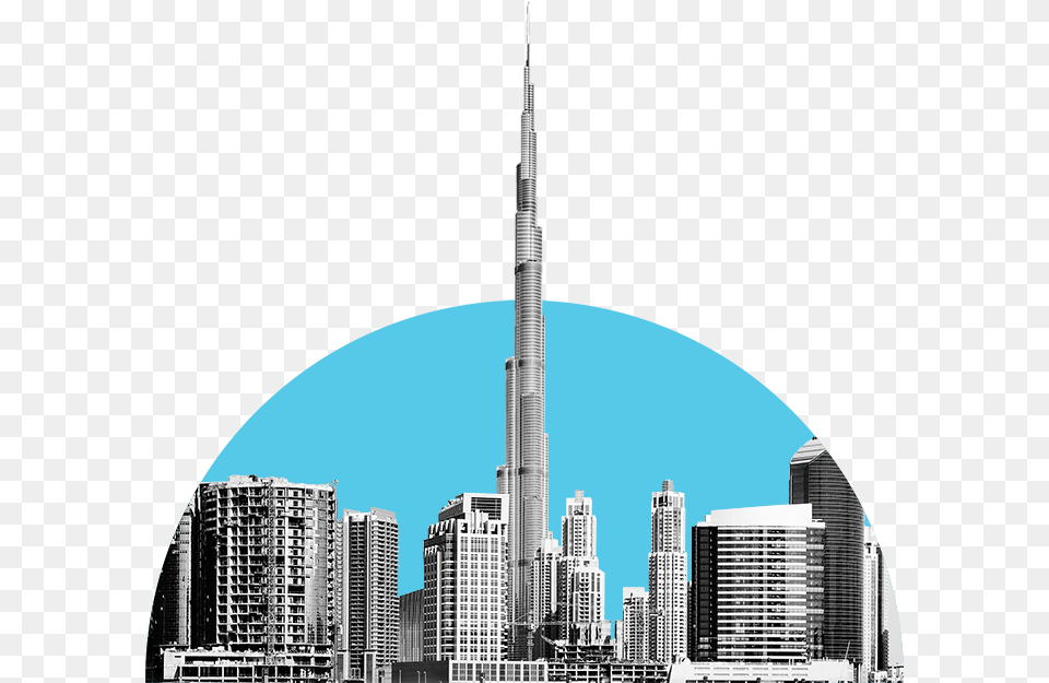 Skyline Transparent Burj Khalifa, Architecture, Urban, High Rise, City Png