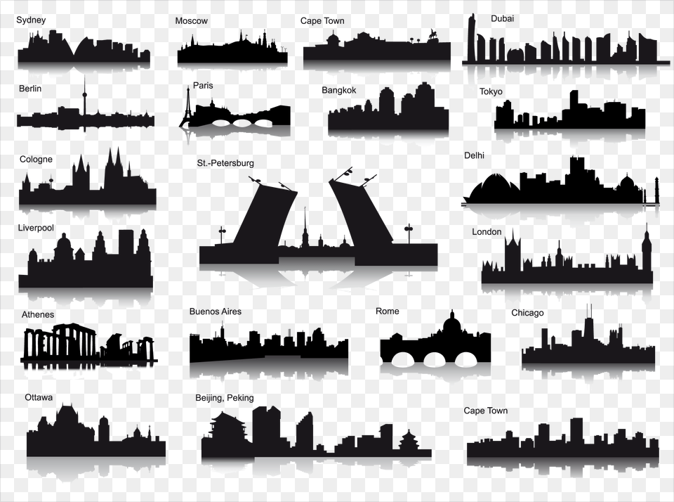 Skylines Liverpool Silhouette Liverpool Skyline Silhouette, Art, Collage Free Png