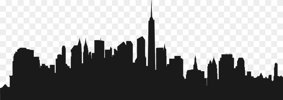 Skylines New York City Silhouette Wall City Skyline Silhouette, Lighting Free Transparent Png