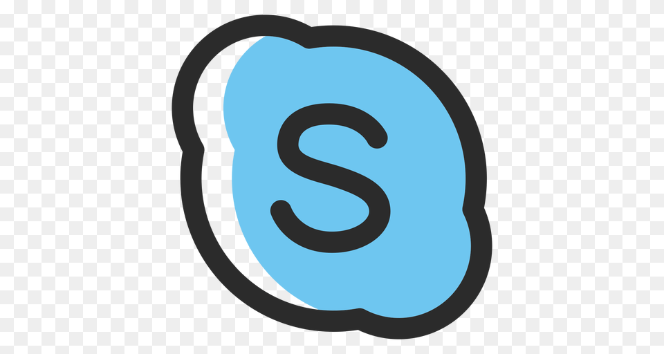 Skype Colored Stroke Icon, Disk, Text, Food, Sweets Free Png Download