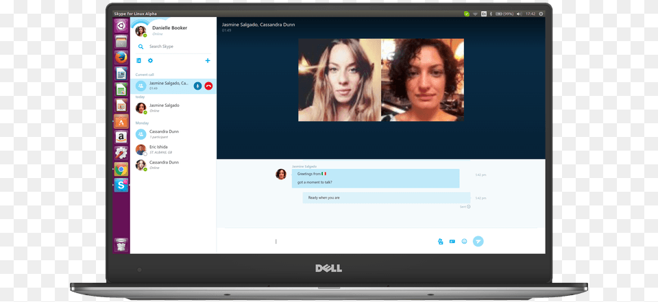 Skype Finally Arrives On Linux Again Skype For Linux Screen, Computer, Electronics, Adult, Person Free Transparent Png