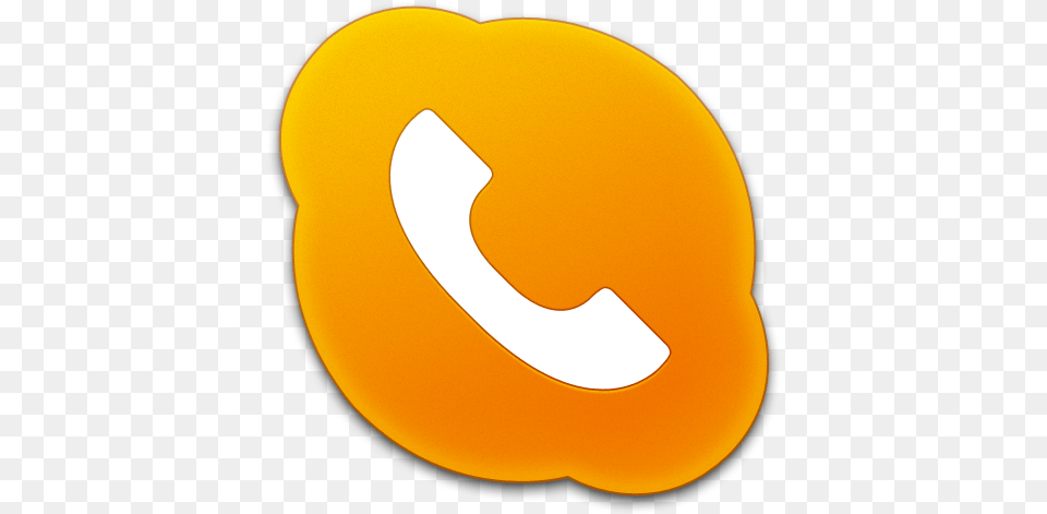 Skype Phone Orange Icon Phone Call Icon Yellow, Food, Fruit, Plant, Produce Free Png Download