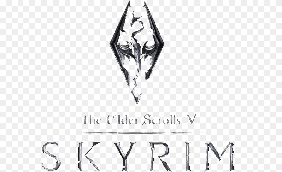 Skyrim, Logo, Weapon Free Png Download