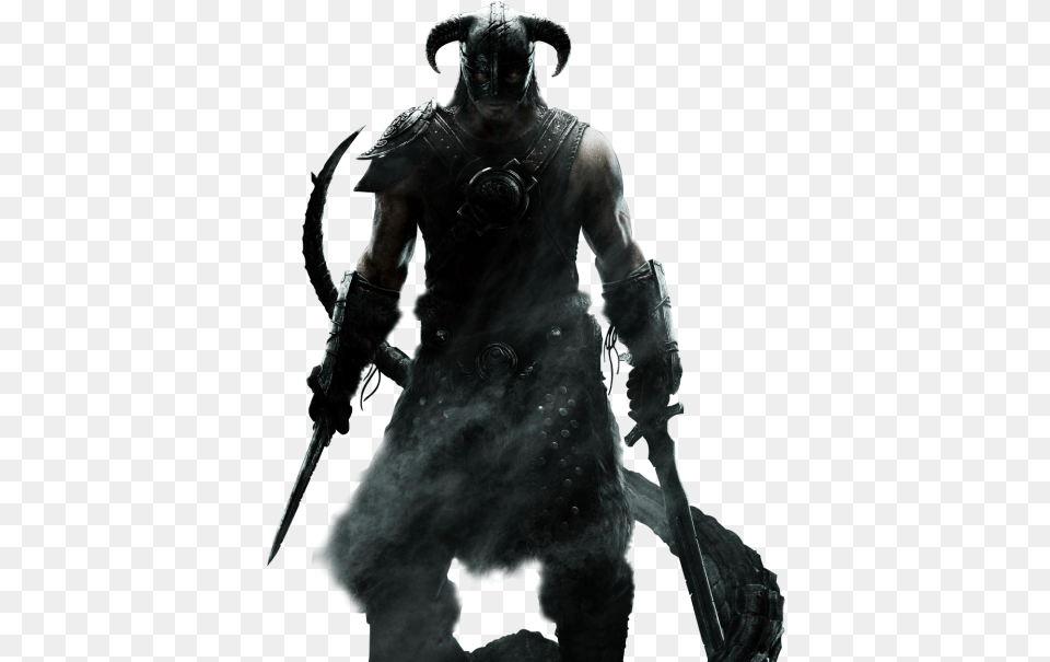 Skyrim Character Black And White Gaming Poster, Adult, Male, Man, Person Free Png