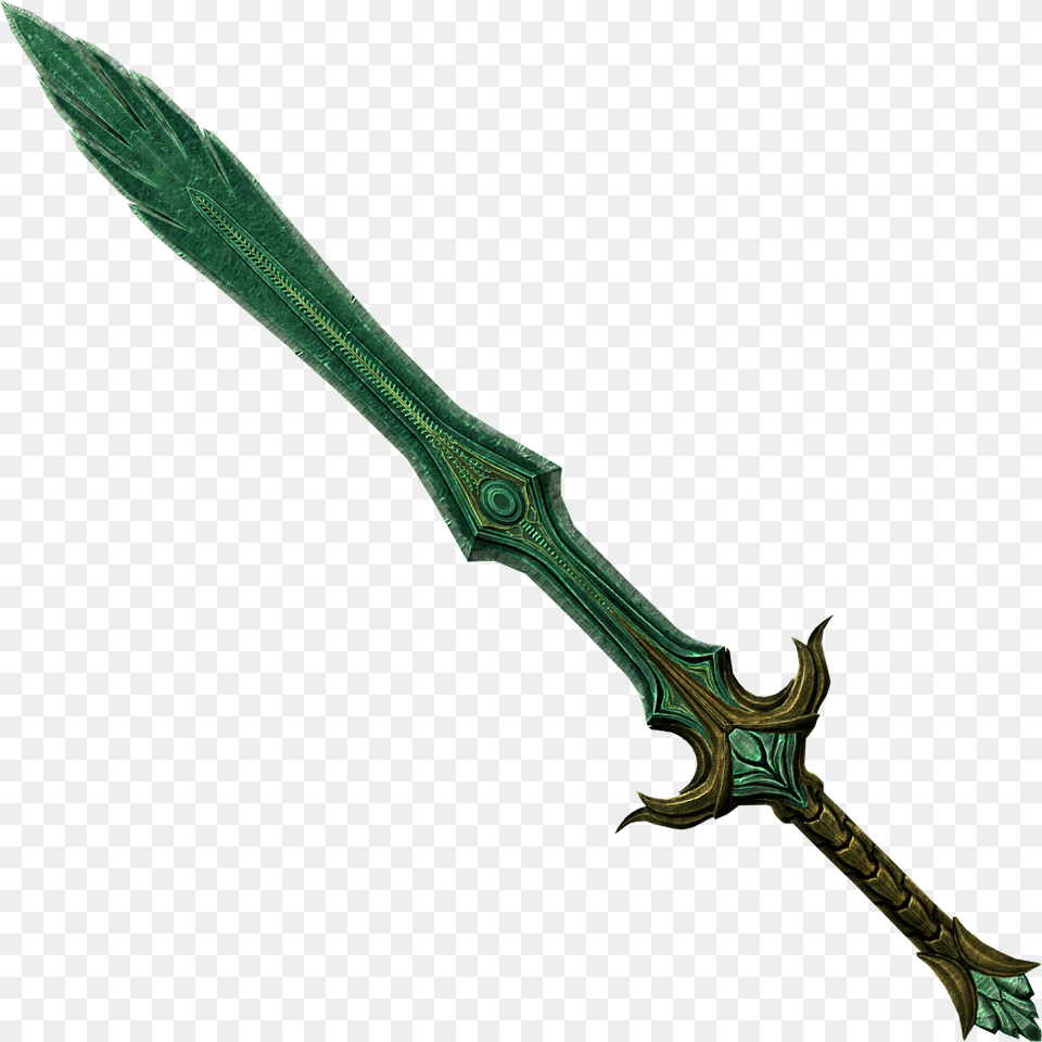 Skyrim Glass Sword Of Sapphire, Weapon, Blade, Dagger, Knife Free Transparent Png