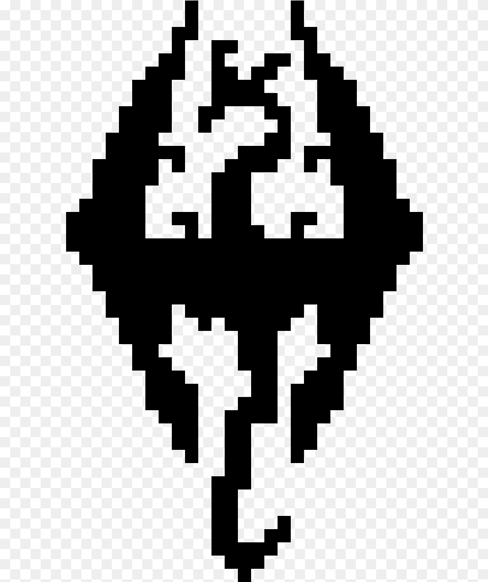 Skyrim Logo Pixel Art, Gray Free Transparent Png
