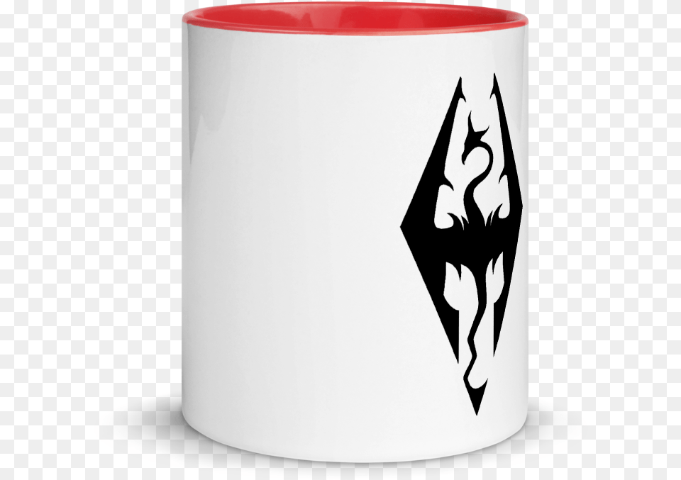 Skyrim Mug With Color Inside Black And White, Cup, Beverage, Coffee, Coffee Cup Png