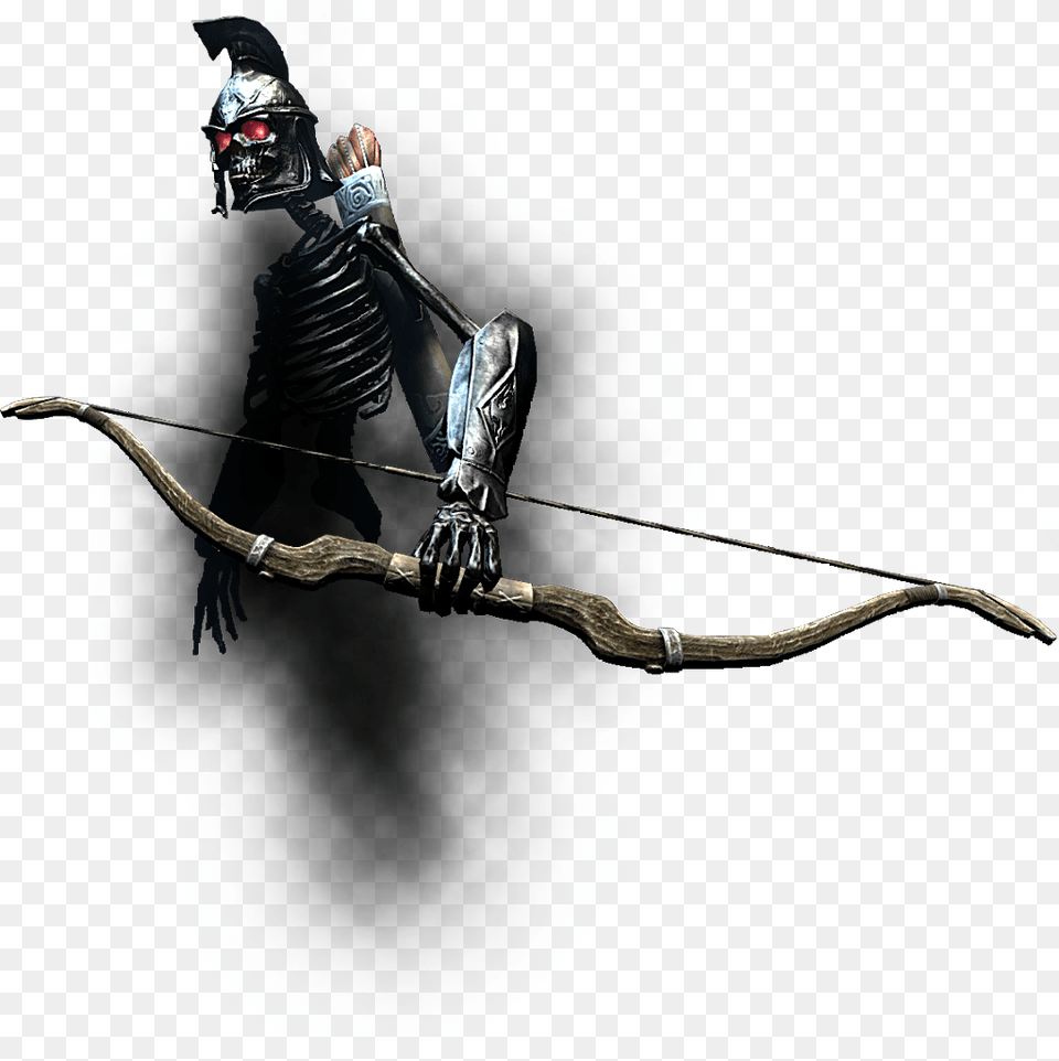 Skyrim Shadow Skeleton Magic Summon Black Enemy Longbow, Weapon, Bow, Archer, Archery Png