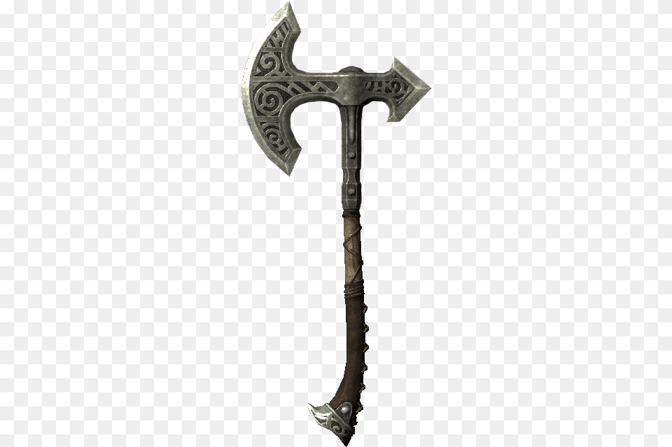 Skyrim Steel War Axe Of Cold, Cross, Symbol, Weapon, Device Free Png Download
