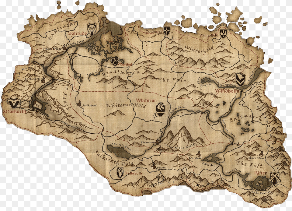 Skyrim Tamriel Dragons Dragonborn Dovahkiin Map Mapofsk Skyrim Map, Chart, Plot, Atlas, Diagram Png