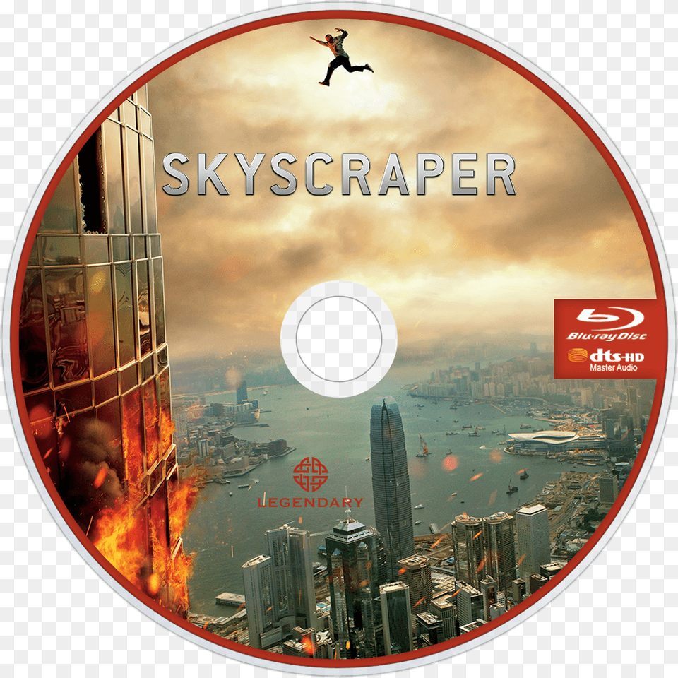 Skyscraper Bluray Disc Skyscraper Movie 2018 Disk, Dvd, Person, Architecture Free Png Download