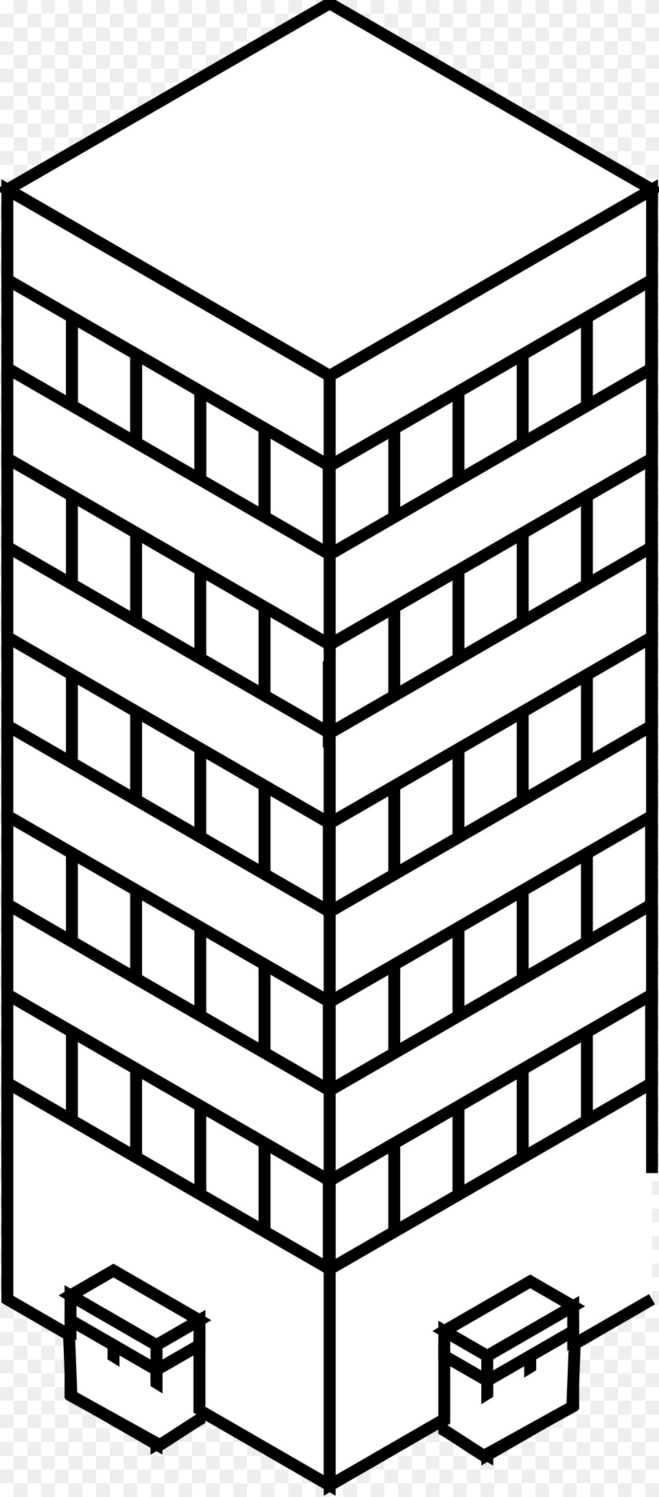 Skyscraper Clipart City Line Building Clip Art Black And White, Furniture, Infant Bed, Crib, Office Building Png