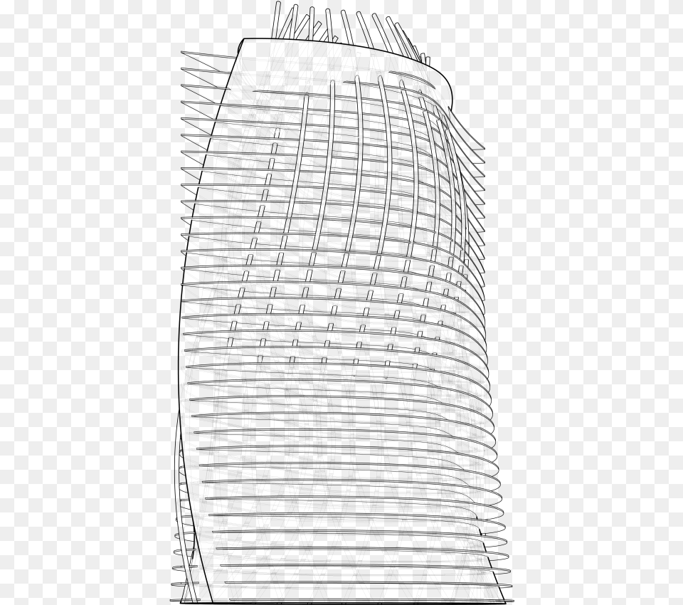 Skyscraper Sketch, Gray Free Png