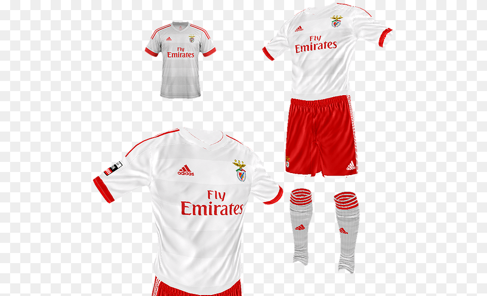 Sl Benfica Away By Kisake Minikit Arsenal, Clothing, Shirt, Shorts, Person Free Transparent Png