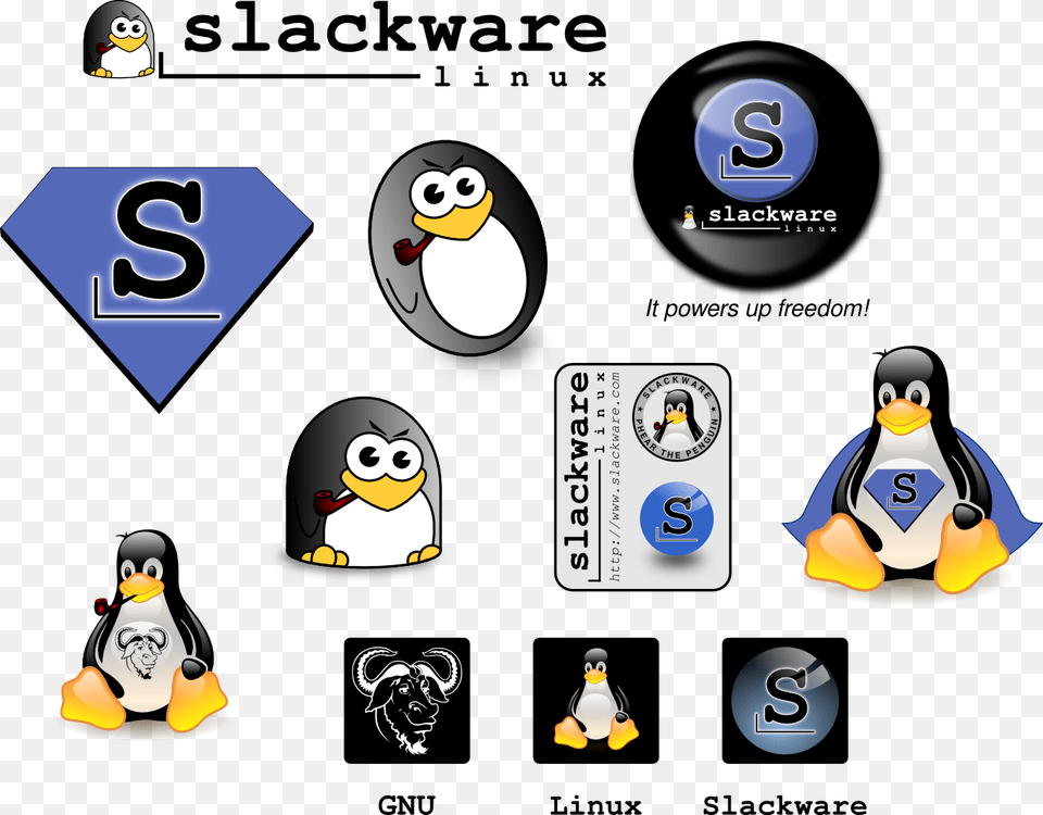 Slackware Linux Graphics Linux, Animal, Bird, Penguin, Text Free Png