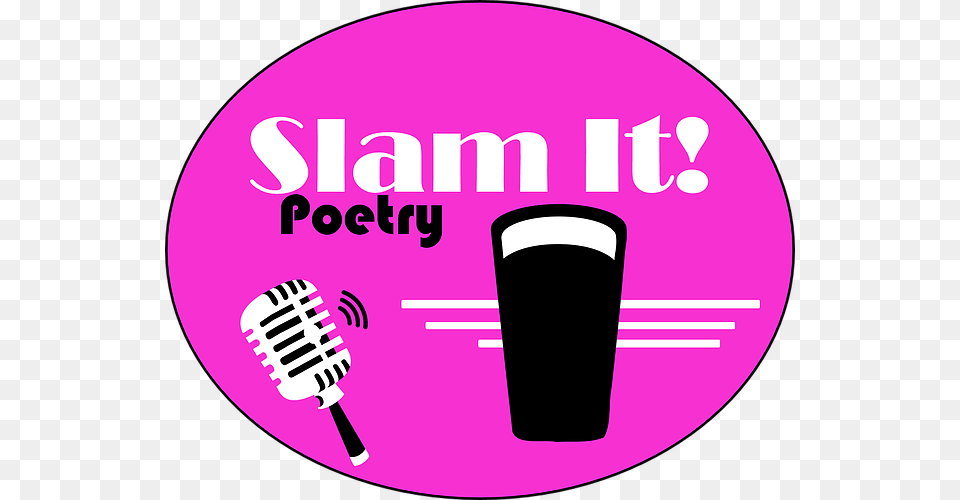 Slam It Poetry Drinking Game Love Retro, Electrical Device, Microphone, Purple, Disk Free Transparent Png