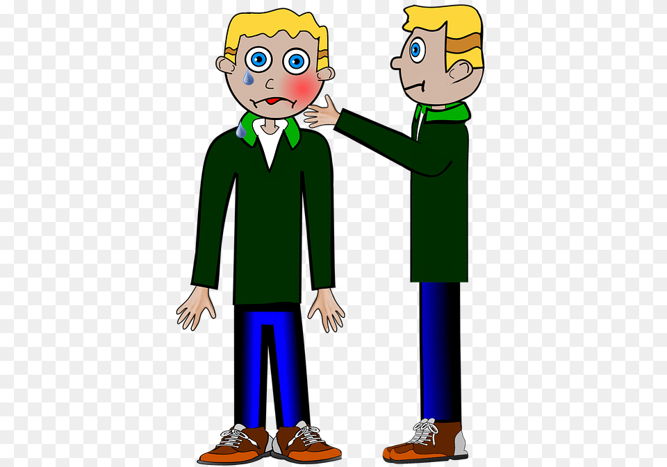 Slap On The Face Shock Separate Violent Twins Turn The Other Cheek Clipart, Boy, Child, Person, Male Free Transparent Png